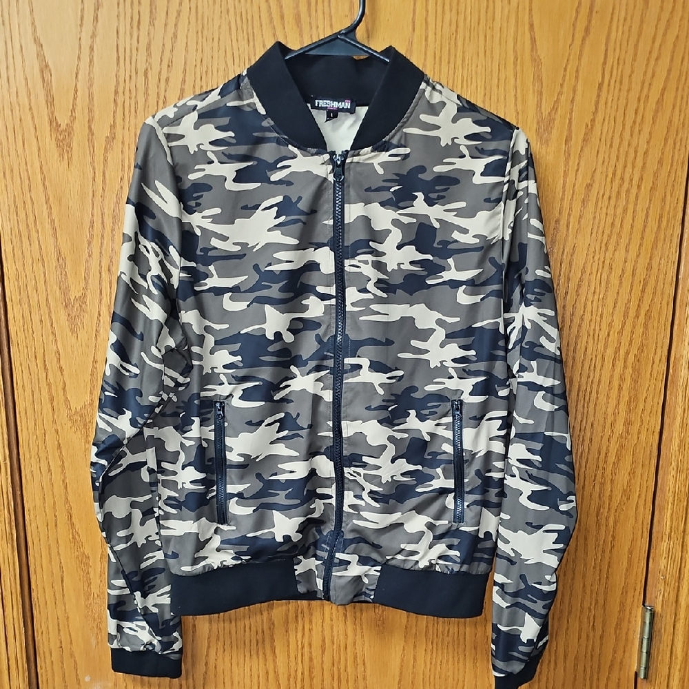 Green Camouflage Bomber Jacket